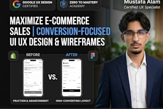 design high converting UI UX wireframes for shopify