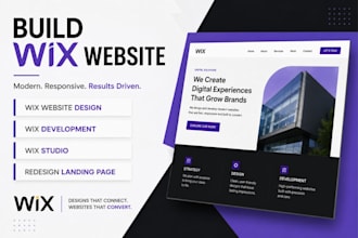 build wix website design, wix development, wix studio, redesign landing page