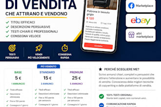 scrivo annunci vendita per subito e facebook marketplace
