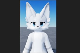 create custom furry avatar fursona 3d model vrc commission