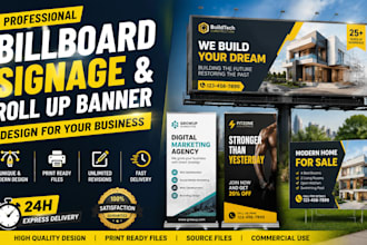 design billboard banner, roll up banner, signage and outdoor advertising design