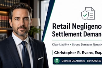 write a persuasive retail store negligence settlement demand as a US attorney