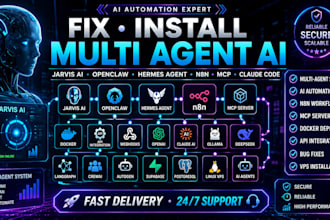 fix install multi agent jarvis ai  openclaw hermes open claw n8n mcp automation