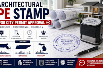 architectural pe stamp massachusetts tennessee michigan for city permit