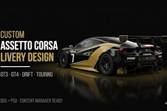 create professional assetto corsa livery, car wrap, and full racing skin design