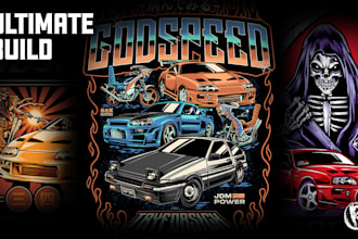 create incredible automotive artwork for apparel, and brands