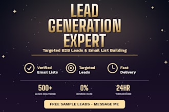 do lead generation, prospect email list  and web research