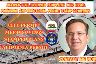 provide full mep  hvac electrical engineer permit drawing as licensed engineer