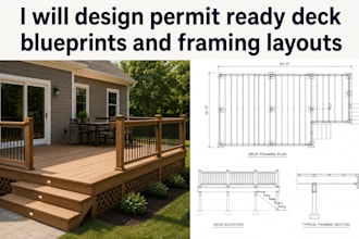 design permit ready deck blueprints and framing layouts