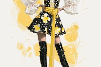 draw a fashion illustration in a classic vintage style