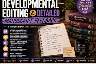 provide developmental editing and detailed manuscript feedback