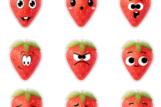 create cute kawaii sticker illustrasion
