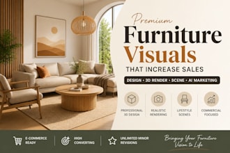 furniture brand visuals and 3d design