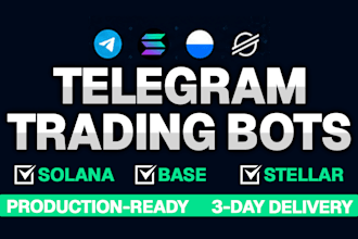 build a telegram trading bot or utility bot on solana base or stellar