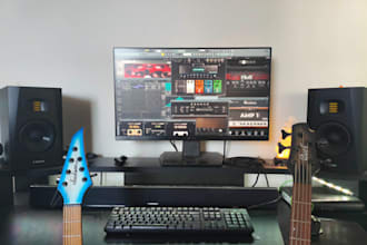 compose custom rock or metal guitar music
