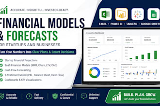 create startup financial models, saas projections and cash flow forecasts
