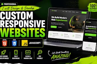 develop a responsive website in HTML, CSS, and javascript