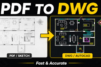 convert PDF or sketch drawings to autocad