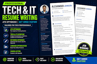 write tech resume for software engineer, IT, cybersecurity and cloud jobs