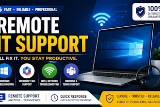 fix windows issues remotely for windows, microsoft 365, email, wifi and network
