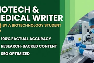 write biotechnology and medical SEO articles
