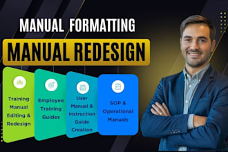 do manual editing and redesign teaching training manual, user guide creation