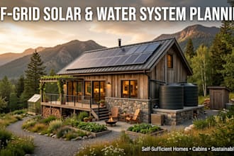 plan off grid solar, water, and self sufficient systems for your home or cabin