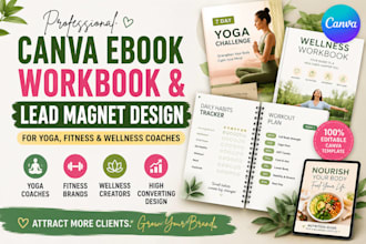 design canva ebook workbook lead magnet for yoga fitness wellness coaches