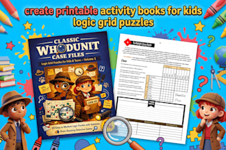 create printable activity books for kids logic grid puzzles