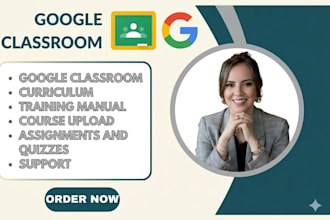 set course curriculum, training manual, online course content, google classroom
