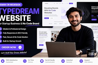 design or redesign typedream website for startup business and no code brand