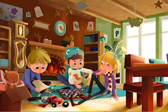 do children book illustration children story book  design watercolour book cover