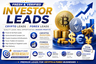 provide fresh investors leads crypto leads forex leads leads