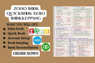 do zoho book quickbook xero bookkepping, invoicing reconciliation account setup