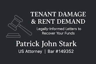 draft a tenant damage dispute letter or rent demand letter as a US attorney