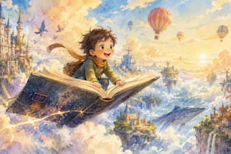 create stunning watercolor children storybook illustration and picture book art