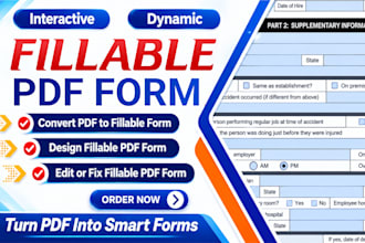 convert PDF to fillable form and design fillable PDF forms