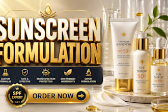 develop a custom sunscreen formulation and spf skincare formula