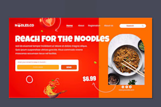 design a modern and responsive food restaurant website