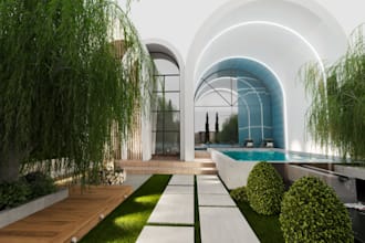 design a modern luxury villa with realistic rendering