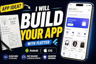 develop a flutter or flutterflow mobile app for android and ios