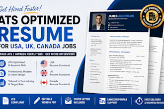 design an ats optimized resume for USA, UK, canada jobs