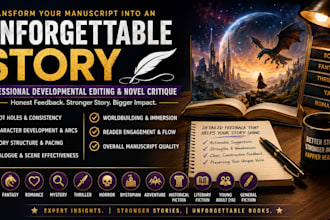 do developmental editing, novel critique, plot hole fixing, and fiction editing