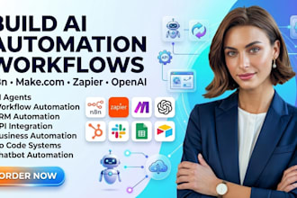 build ai automation workflows using n8n, make com, zapier and openai