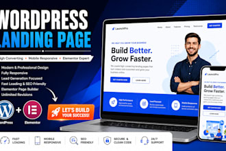 design wordpress website landing page setup one page website SEO elementor fix