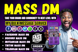 send telegram bulk message whatsapp mass dm facebook direct message instagram dm