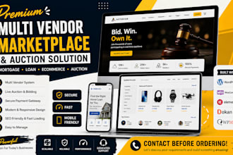 create premium auction website, multi vendor marketplace