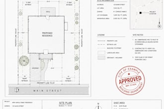 create site plan, plot plan and permit drawings for city approval