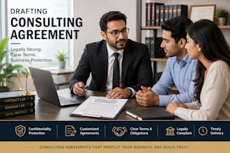 draft customized consulting agreements for businesses and consultants