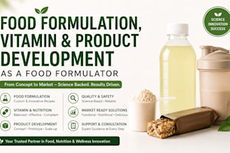 produce food formulation, vitamin and product development as a food formulator